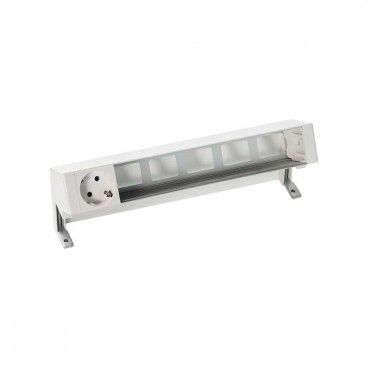 Kit de sobre mesa personalizable Simon 400 con 1 base de enchufe schuko y 5 elementos vacíos blanco SIMON 42601000-130