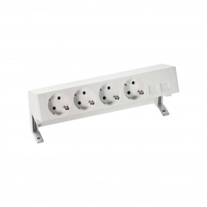 Kit completo de mesa com 4 bases de tomada Schuko e placa...