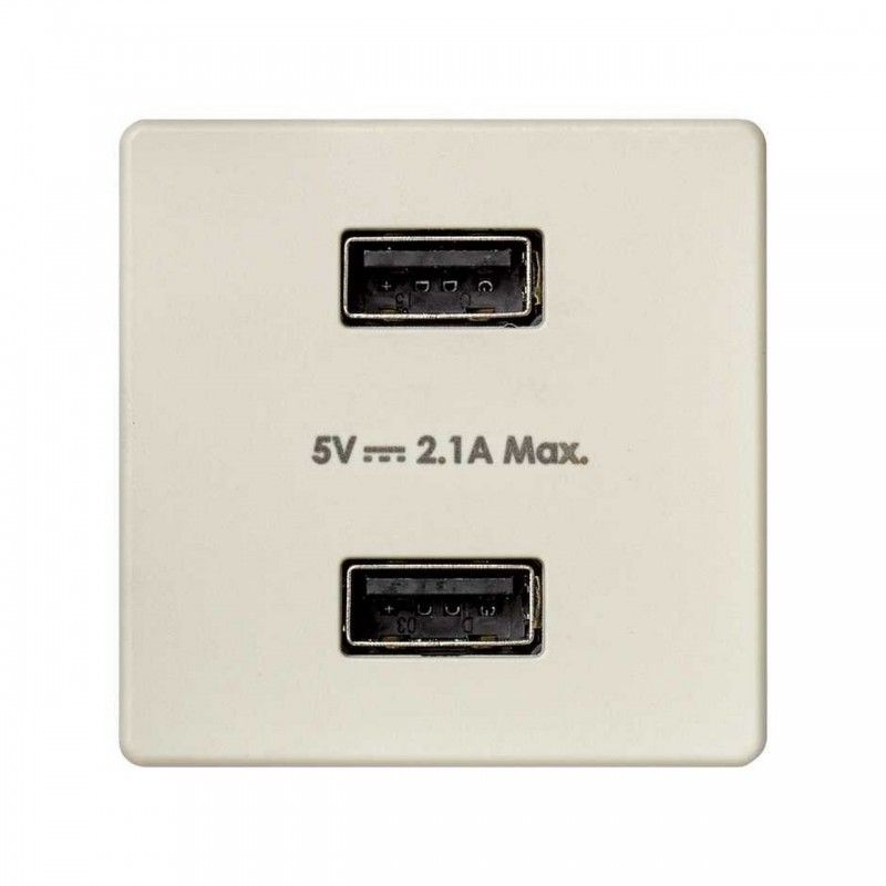 Carregador 2xUSB 5V/DC 2.1A Simon 27 marfim...