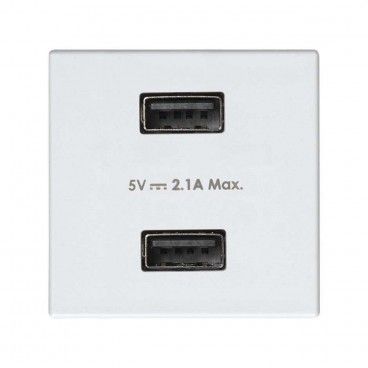 Cargador 2xUSB 5V/DC 2,1A Simon 27 blanco SIMON 2701096-030