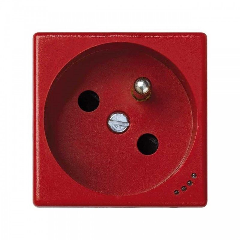 Base enchufe francesa embornamiento tornillo piloto rojo SIMON KL02/6