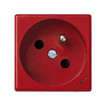 Base enchufe francesa embornamiento tornillo piloto rojo SIMON KL02/6