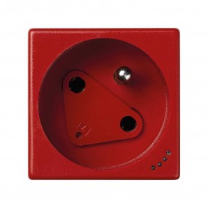 Base enchufe francesa embornamiento tornillo seguridad rojo SIMON KLS02/6