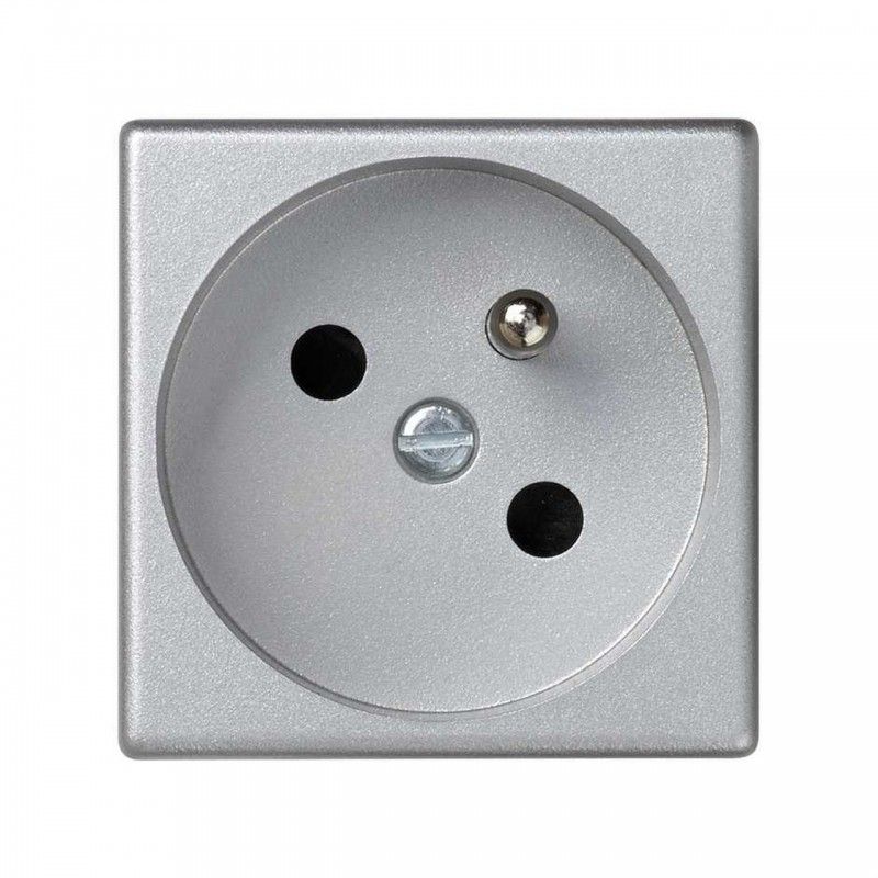 Base enchufe francesa embornamiento tornillo protección aluminio SIMON K02/8