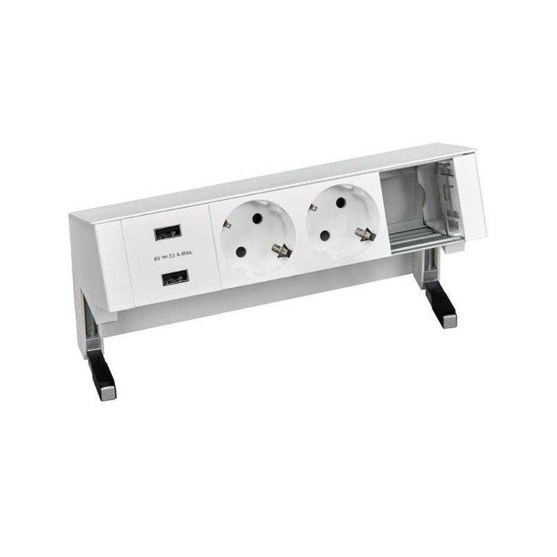 Kit de mesa branco com 1 carregador 2xUSB, 2...