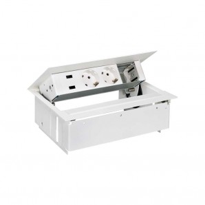 Kit dentro de mesa branca personalizável 2xUSB 2 schukos...