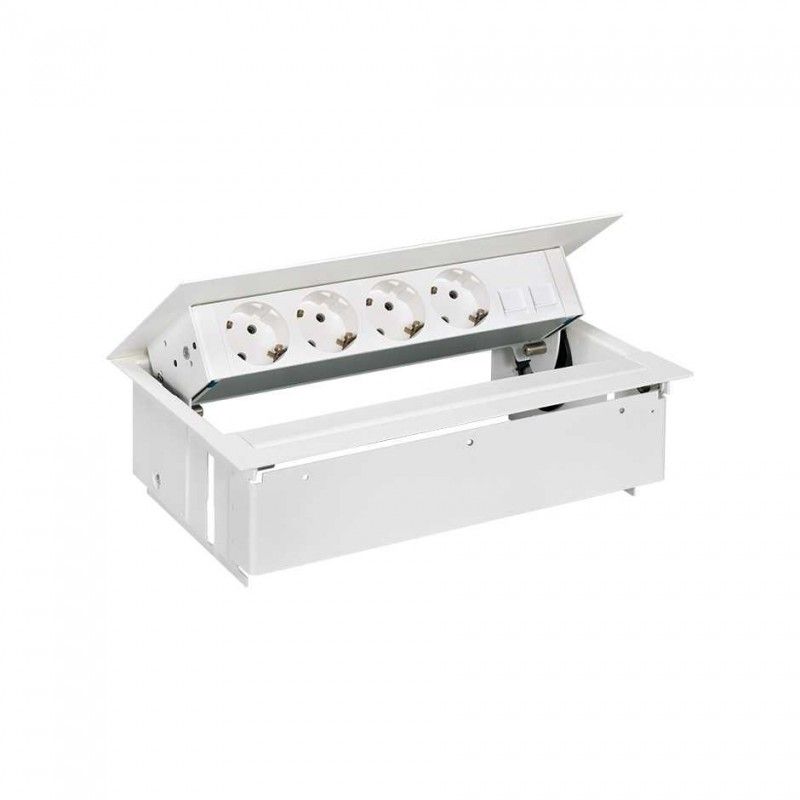Kit completo de mesa branca com 4 placas Schuko...