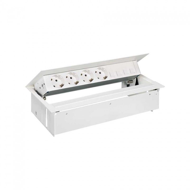 Kit completo de mesa branca com 4 placas Schuko...