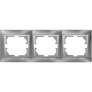 Marco horizontal para 3 elementos plata 225x81x10mm SOLERA ERP73AU