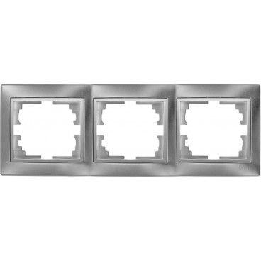 Marco horizontal para 3 elementos plata 225x81x10mm SOLERA ERP73AU