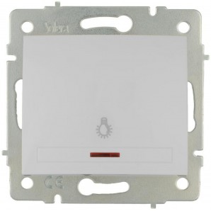 Pulsador luz luminoso 10A Serie Europa 83x81 blanco SOLERA ERP04ILQC