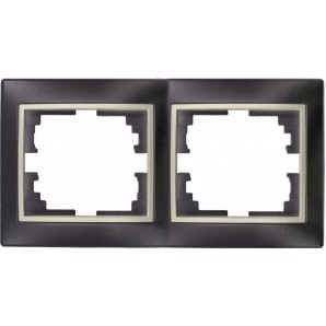 Moldura para 2 Elementos Horizontais Moldura Preta e...