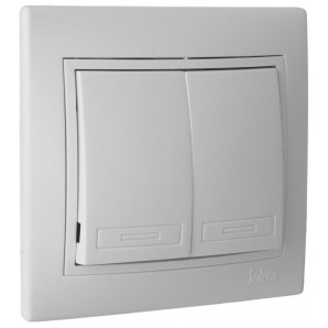 Interruptor Duplo/Interruptor 10AX 250V Série Europa Solera ERP12U