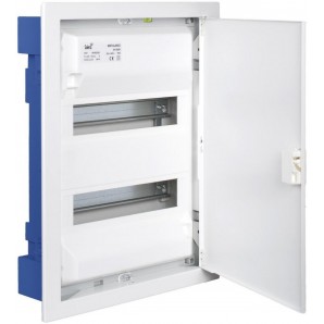Caja de distribucion de empotrar en tabique hueco de 28 elementos 362x462x88mm marco y puerta metálicos color blanco SOLERA MP28
