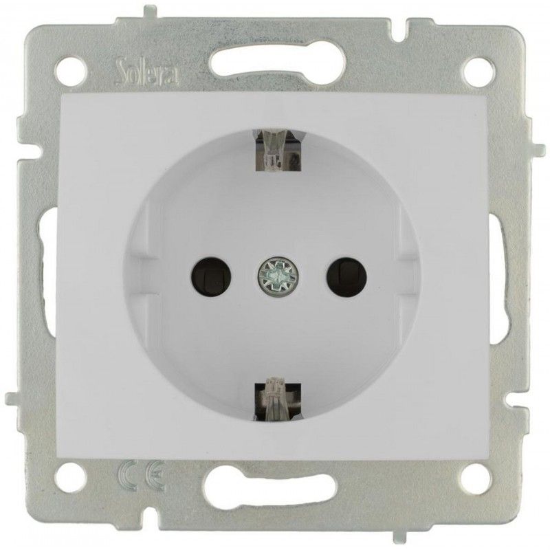 Base Bipolar com t/tl 16A 250V com Obturador Europa Solera Série ERP60