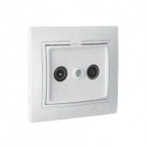 Toma intermedia de señal para TV y radio embornamiento por tornillo empotrar blanco 83x81mm monobloc SOLERA ERP46U