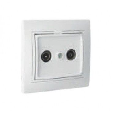 Zwischensignalbuchse für TV- und Radio-Schraubklemmenanschluss weiß 83x81mm Monoblock SOLERA ERP46U