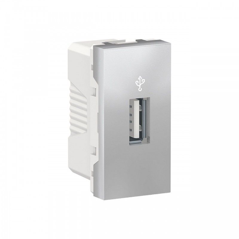 Toma USB 3.0 1 modulo aluminio SCHNEIDER NU342930