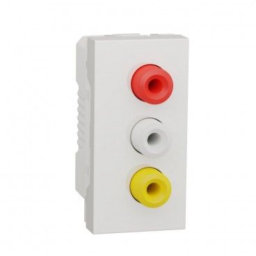 Tomada de áudio e vídeo 3 RCA 1 módulo polar SCHNEIDER NU343118