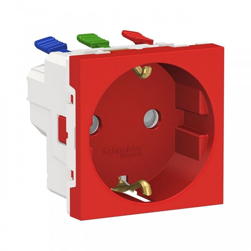 Base de soquete Schuko conexão rápida vermelha SCHNEIDER NU305703