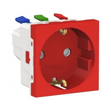 Base de soquete Schuko conexão rápida vermelha SCHNEIDER NU305703