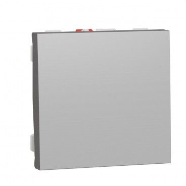 Pulsador 2 módulos aluminio SCHNEIDER NU320630