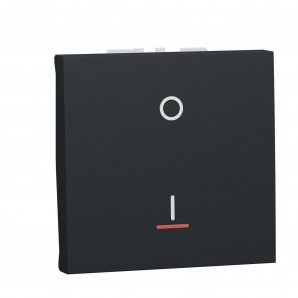 Interruptor bipolar 16A 2 módulos LED señalización antracita SCHNEIDER NU326254S