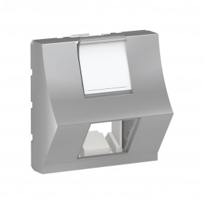 Carátula toma RJ45 inclinada 2 módulos aluminio SCHNEIDER NU940730