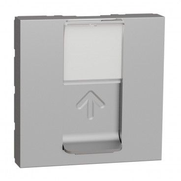 Carátula toma RJ45 2 módulos aluminio SCHNEIDER NU941130