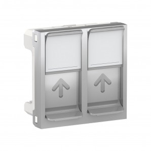 Carátula toma RJ45 doble 2 módulos aluminio SCHNEIDER NU942030