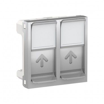 Carátula toma RJ45 doble 2 módulos aluminio SCHNEIDER NU942030