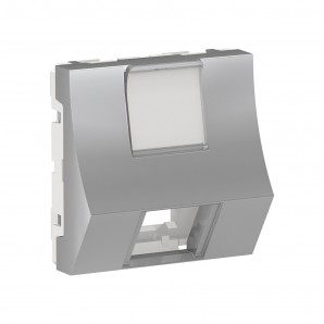 Caratula RJ45 2 módulos Keyst inclinada aluminio SCHNEIDER NU946430