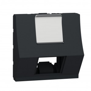 Caratula RJ45 2 módulos Keyst inclinada antracita SCHNEIDER NU946454