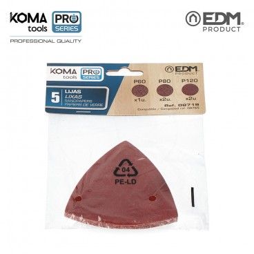 Pacote de 5 lixas para multiferramenta 08765 KomaTools