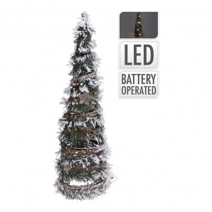 Abeto de navidad de rattan con 10 leds 40cm