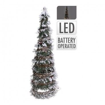 Árvore de Natal de rattan com 30 LEDs 60cm