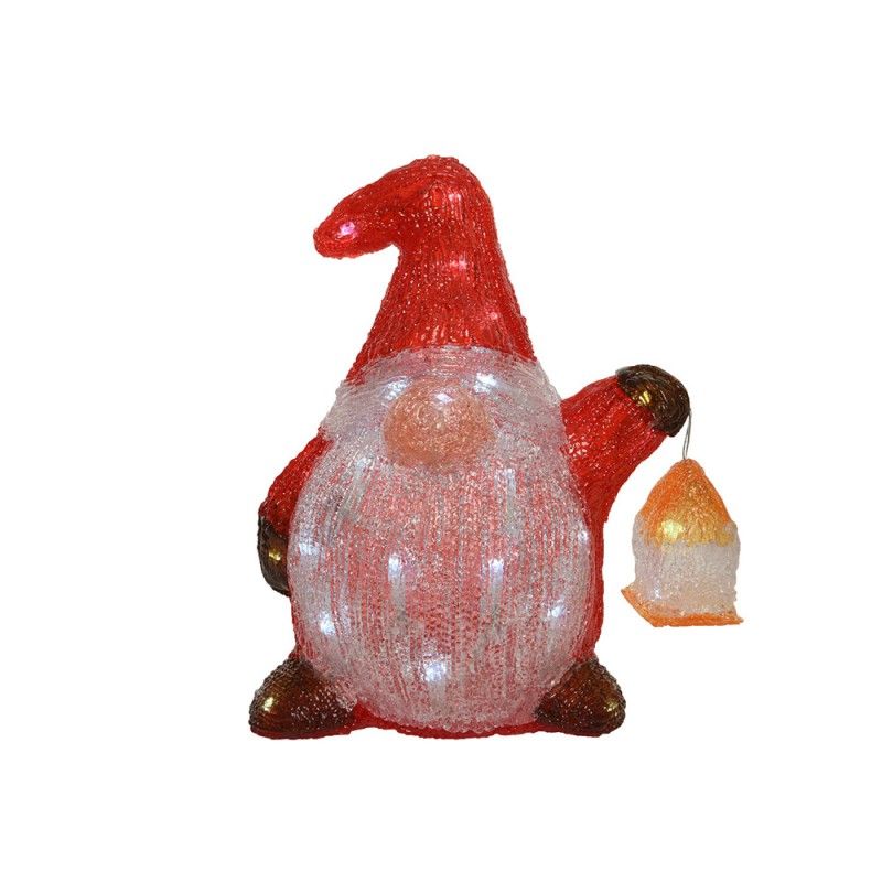 Gnomo Figura 40 LEDs Acrílico Exterior 25x17x29cm