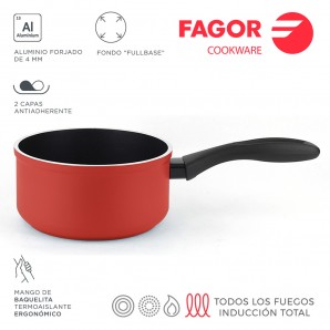 Cazo maxima ø16cm roja aluminio 3004 fagor