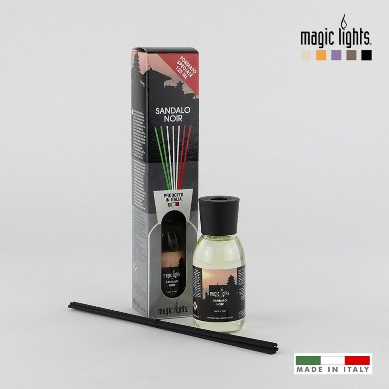 Luzes mágicas pretas do difusor 125ml do aroma de Mikado do sândalo