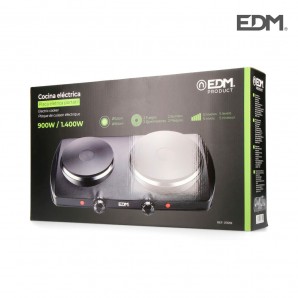 Cocina electrica negra 1.400w 2 fuegos ce/a13 edm 2