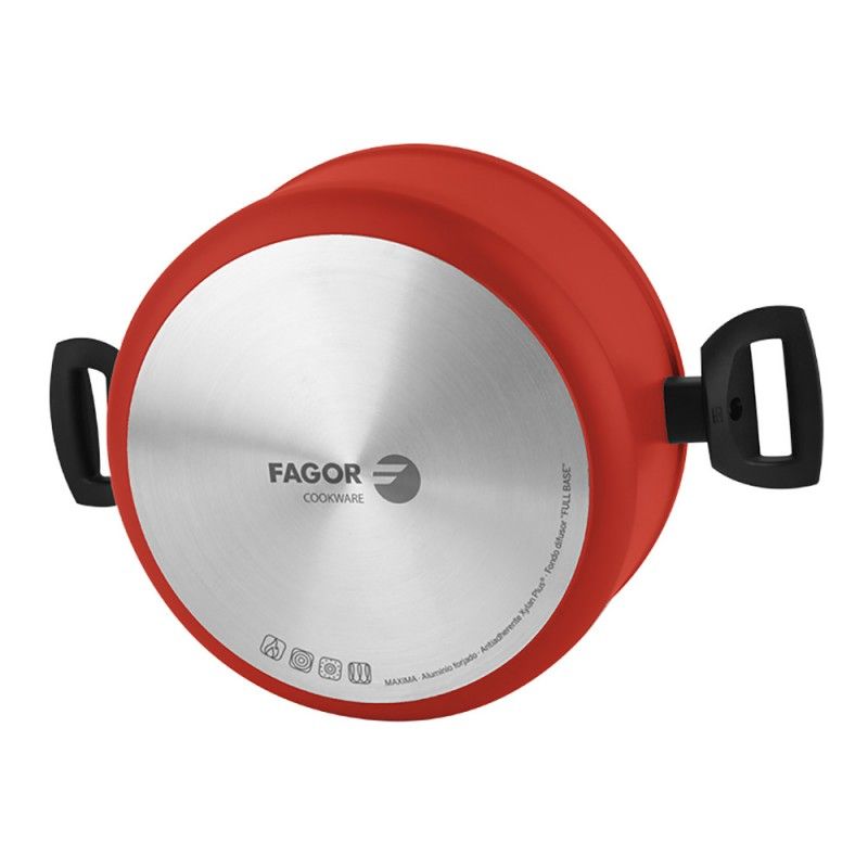 Olla maxima+tapa ø24cm roja  aluminio 3004 fagor 