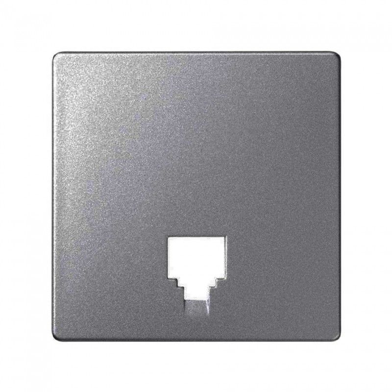 Placa para tomas telefónicas RJ11 y RJ12 Simon 82 titanio SIMON 8200062-096