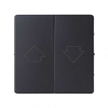 Tecla doble persianas Simon 82 con enclavamiento negro mate SIMON 8200028-098