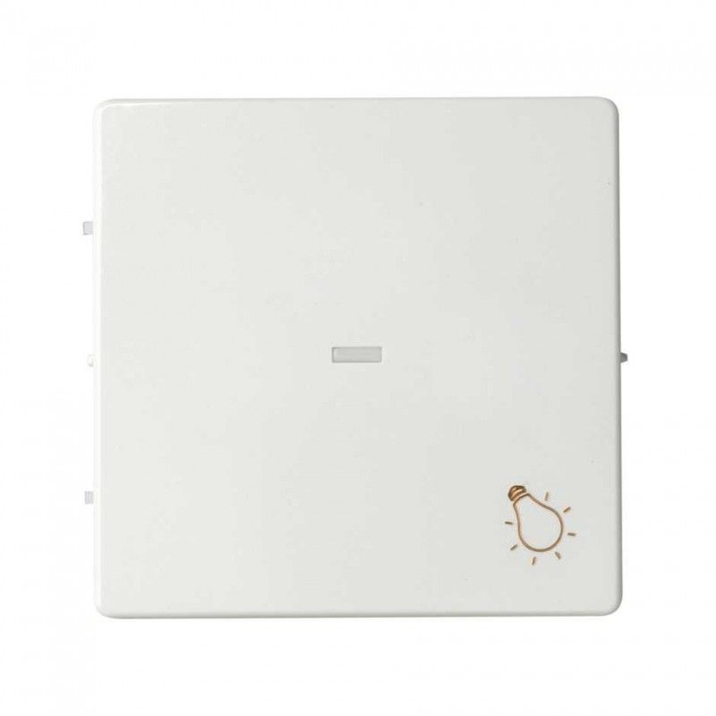 Tecla individual pulsador Simon 82 con visor + luz blanco mate SIMON 8200016-090