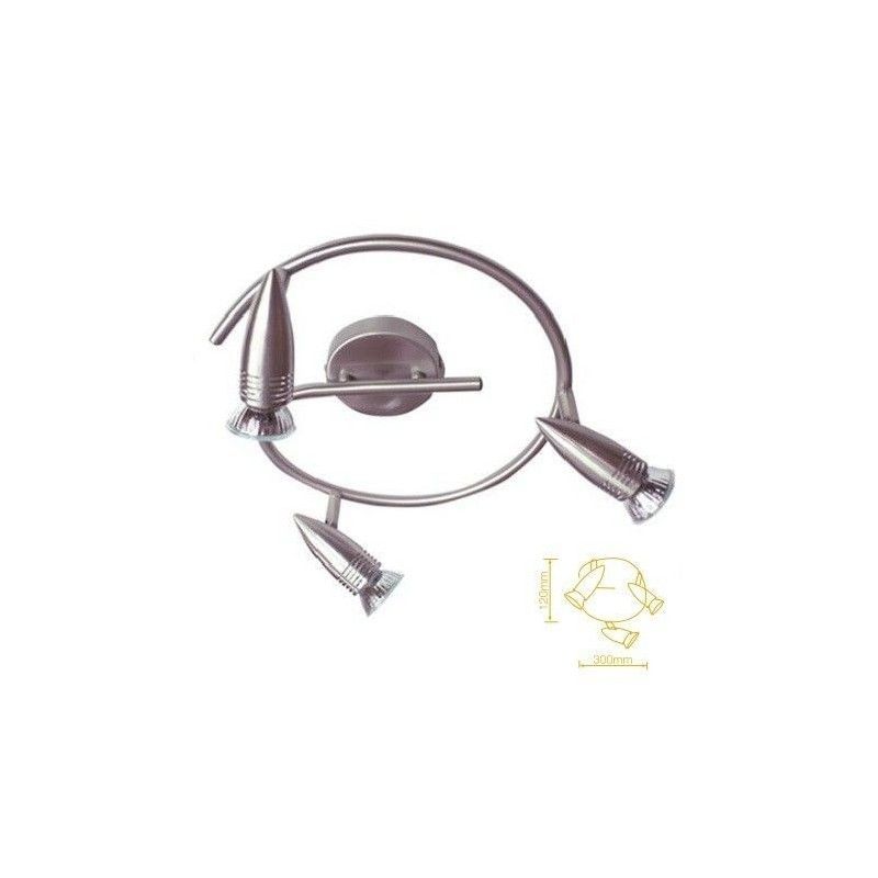Faixa com três focos LED Halo GU10 em níquel acetinado GSC 1901058