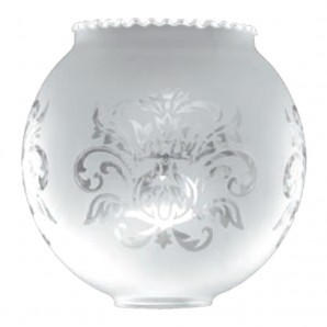 Tulipa de cristal bola dos bocas mate 16cm boca 5,3cm  LTDE 99-16