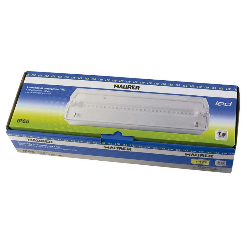 Lampara De Emergencia Led Ip65 1,8 W. Luz Fria(6500º K) 110 Lumenes AFT 19070895
