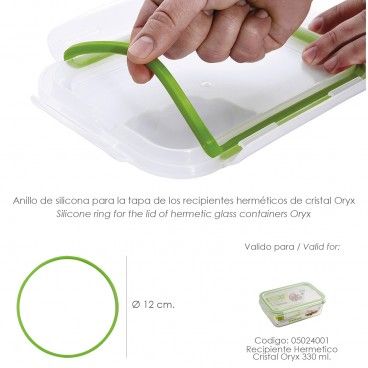 Anillo Silicona Para Recipiente Hermetico Cristal Rectangular 330 ml. AFT 05024300