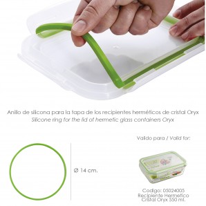 Anillo Silicona Para Recipiente Hermetico Cristal Rectangular 550 ml. AFT 05024305 2