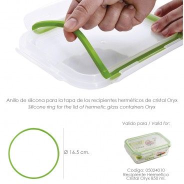 Anillo Silicona Para Recipiente Hermetico Cristal Rectangular 850 ml. AFT 05024310